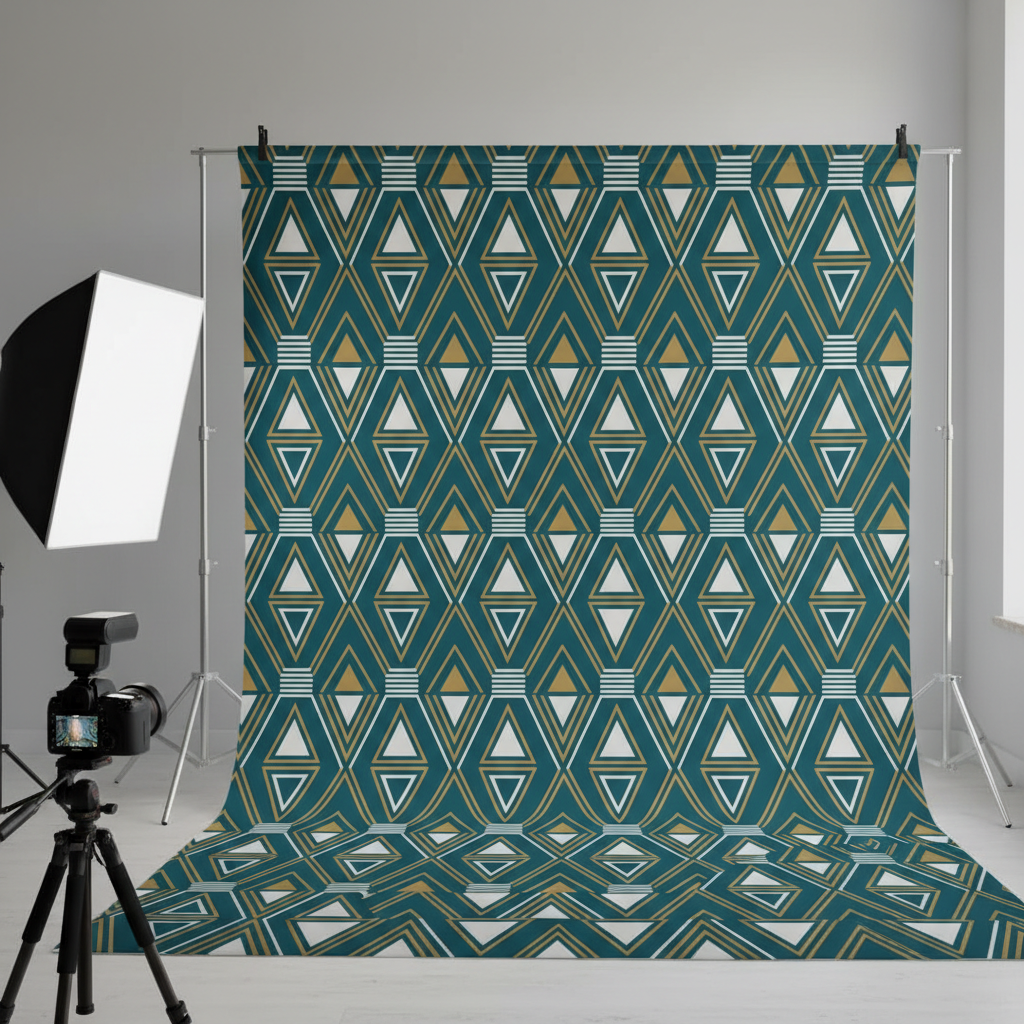 A vibrant custom fabric backdrop with a brand logo and event theme at a corporate event